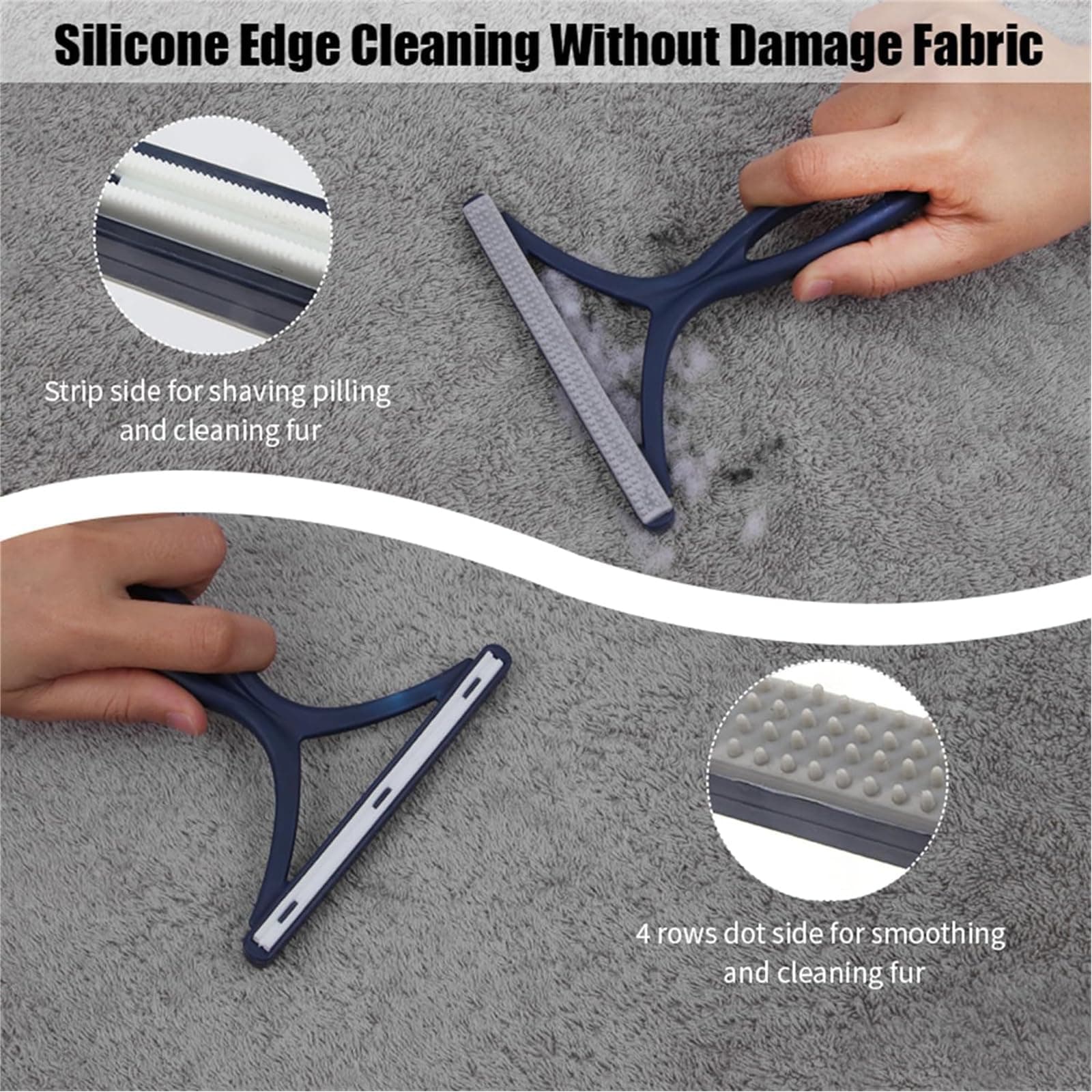 3-Pack Pet Hair Removal Tool,Dog Cat Hair Remover,Lint Shaver Cleaner Pro,Fur Removal Tool,Portable Carpet Scraper,Carpet Rake,Pet Hair Brush for Carpet,Clothes,Car Mats,Couch,Pet Bed,Furniture - image 5