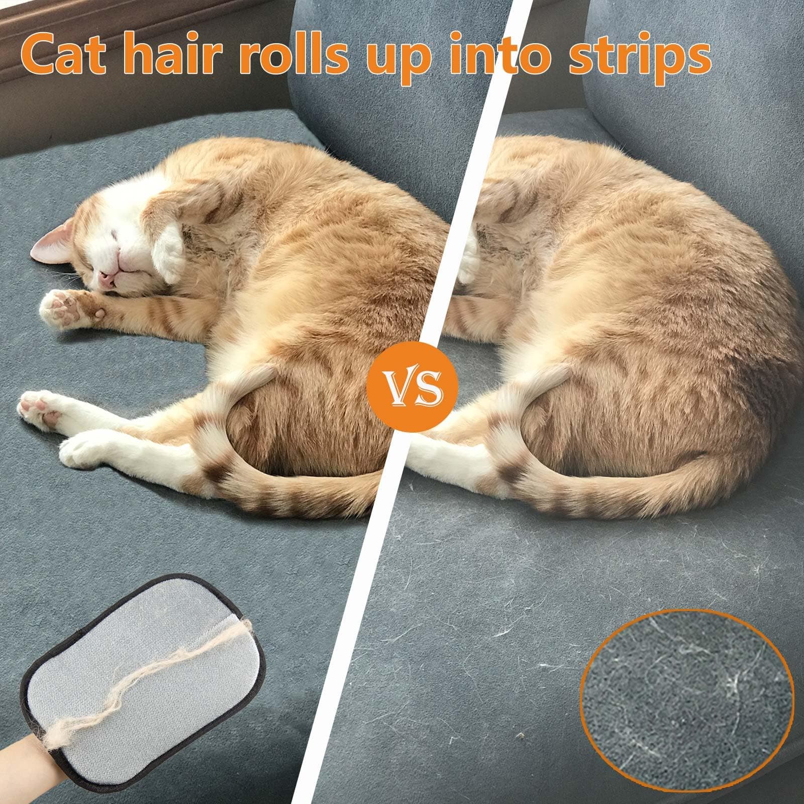 Thickened Pet Hair Removal Glove - Electrostatic Cat Dog Hair Remover Glove, Reusable Magic Brush Pet Hair Remover Tool for Couch, Carpet, and Car Seat (Black,1 Pack) - image 3