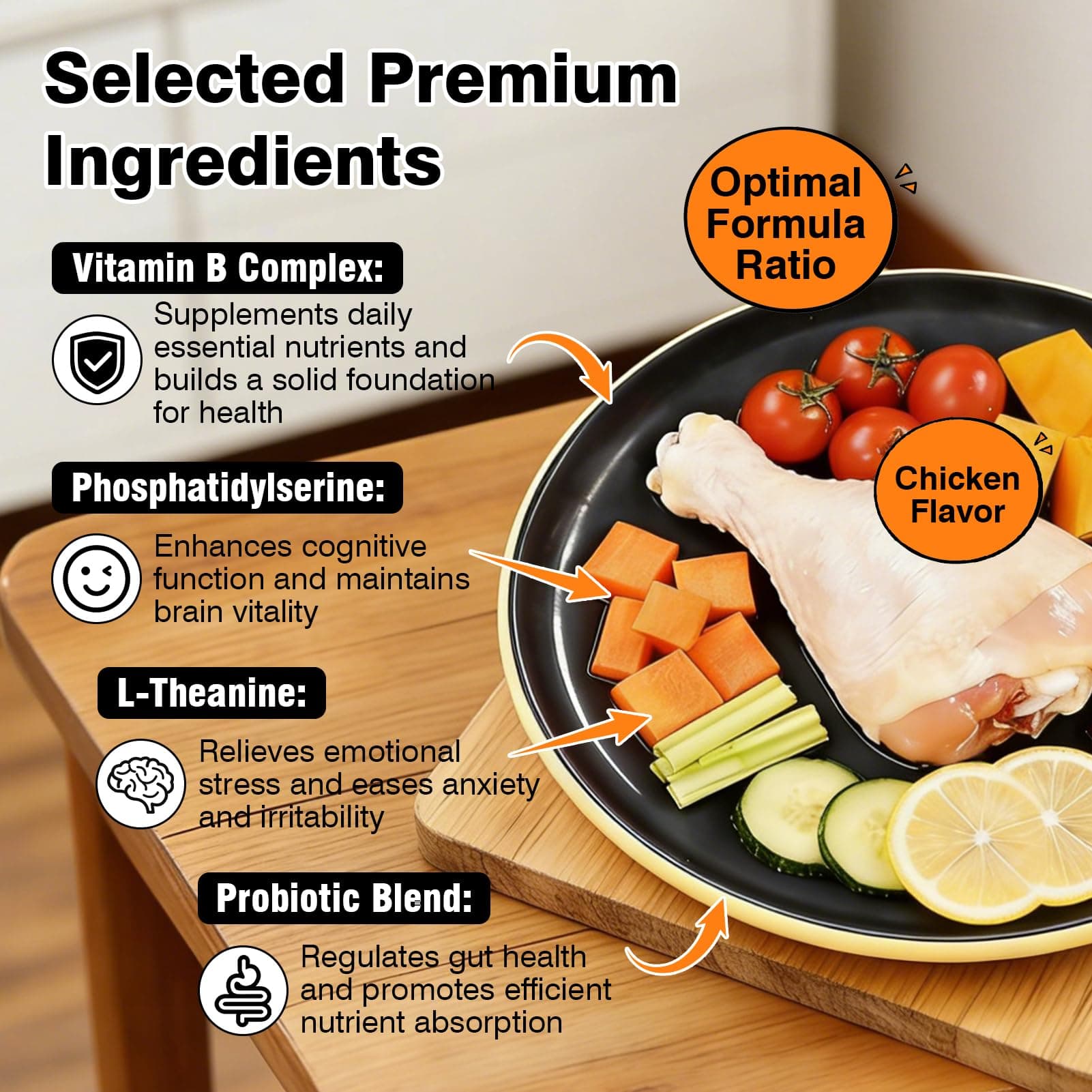 29-in-1 Advanced Cognition Dog Vitamins and Supplement with Melatonin Omega-3 L-Theanine 200 Ct Dog Multivitamins Chewable Supports Cognitive Function, Nervous System, Overall Health - Chicken Flavor - image 3