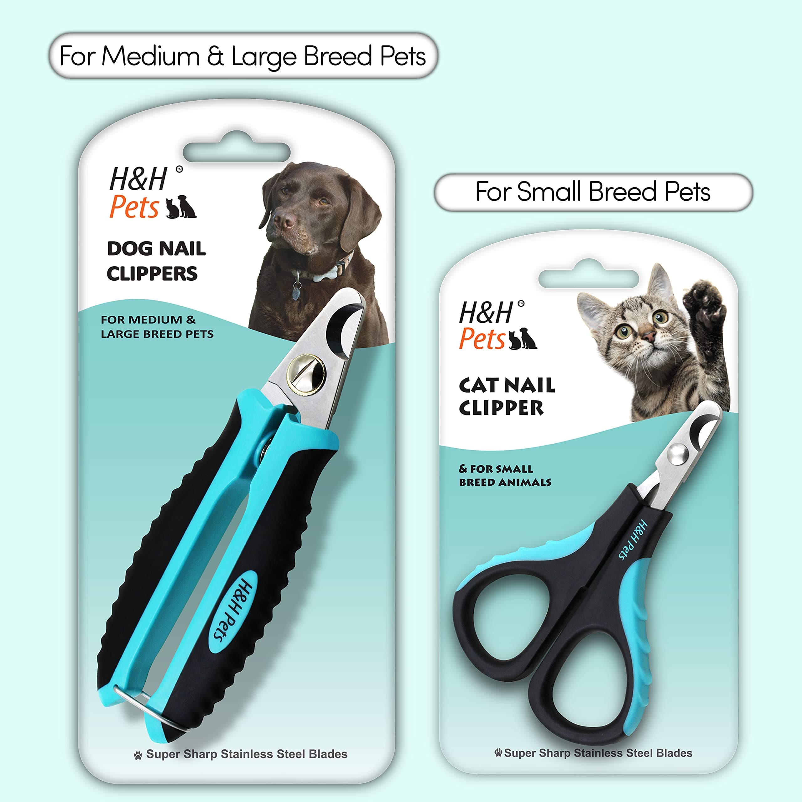Cat Nail Clipper by H&H Pets - Professional Sharp Stainless Steel Claw Clipper Trimmer with Sturdy Non Slip Handles - for Small Animal & Cats Nail Cutter - image 7