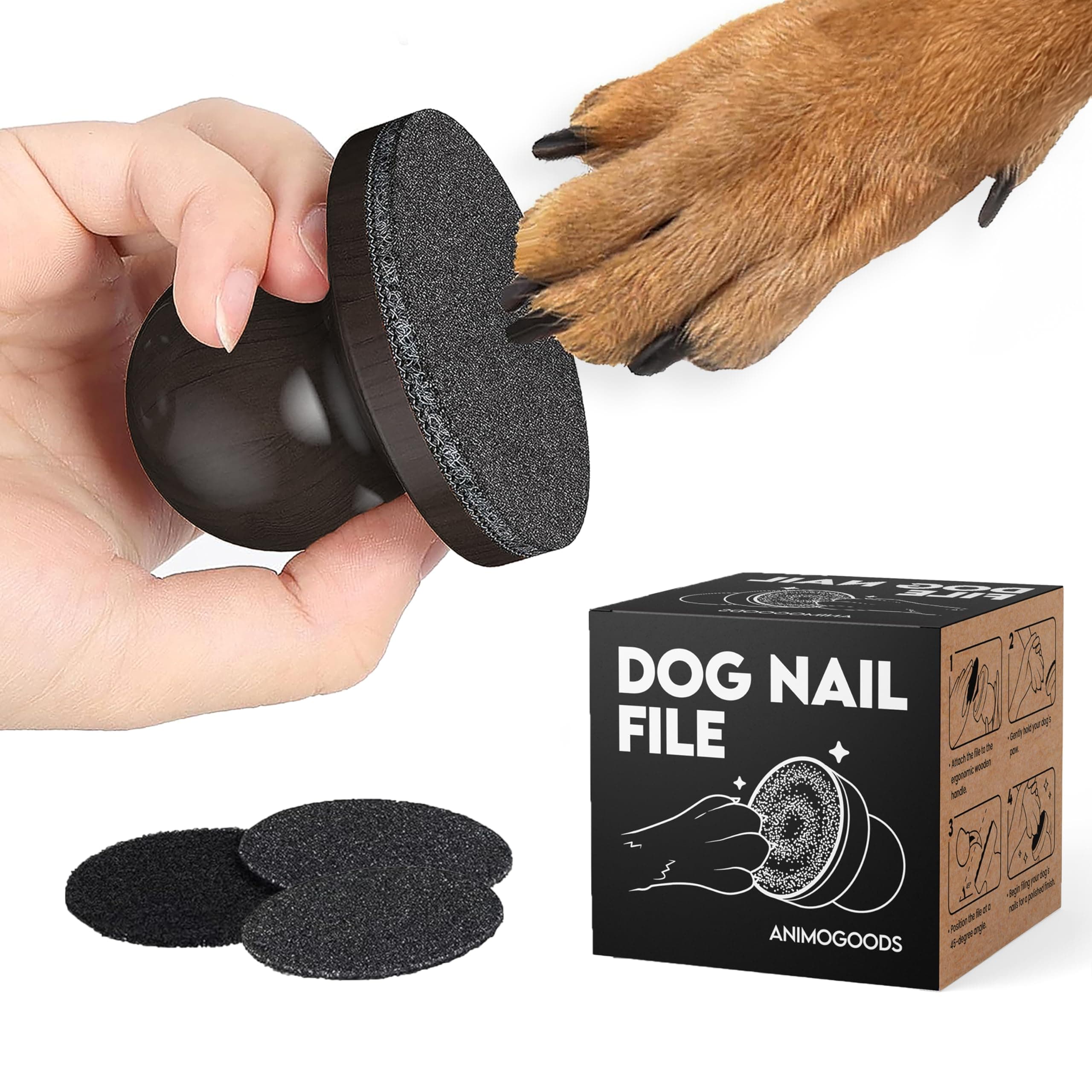 Dog Nail File, Cat Nail File, Dog Nail File Board - Stress-Free Nail Filing for Dogs, Nail File for Dogs, Dog Scratch Pad for Nails, Made from 100% Real Wood