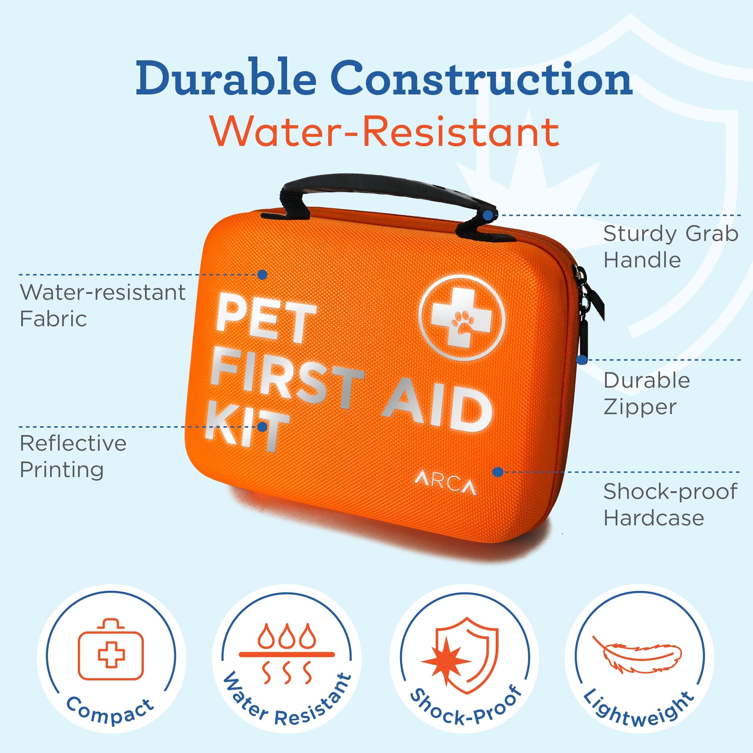 Cat & Dog First Aid Kit for Car - Pet Emergency Kit for Home Office Travel – Dog Camping Essentials with Digital Thermometer, Muzzle & Mini First Aid Pouch - image 3