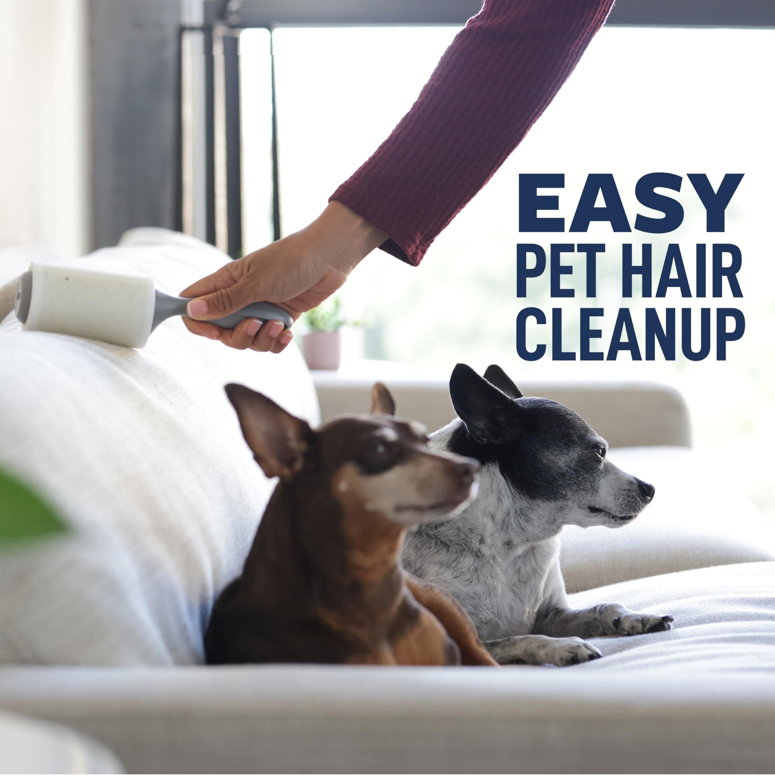 Scotch-Brite Everyday Clean Lint Roller, White, Manual Operation, 3 Pack, Lint Remover for Pet Hair, Dark Clothes, Furniture, and Dusty Surfaces, 300 Adhesive Sheets Total - image 3