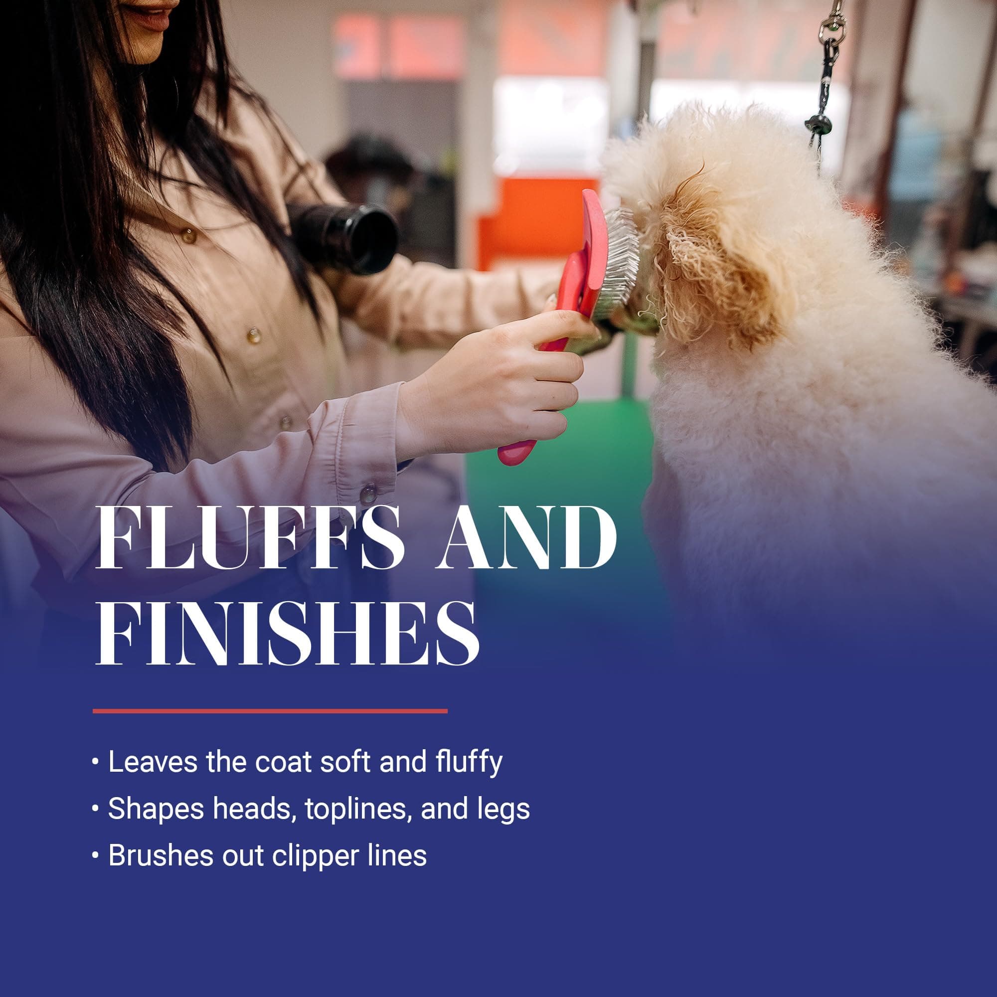 Chris Christensen Big G Dog Slicker Brush for Dogs (Goldendoodles, Labradoodles, Poodles), Groom Like a Professional, Fluff Detangle Style, Saves Time Energy, Coral, Large - image 8