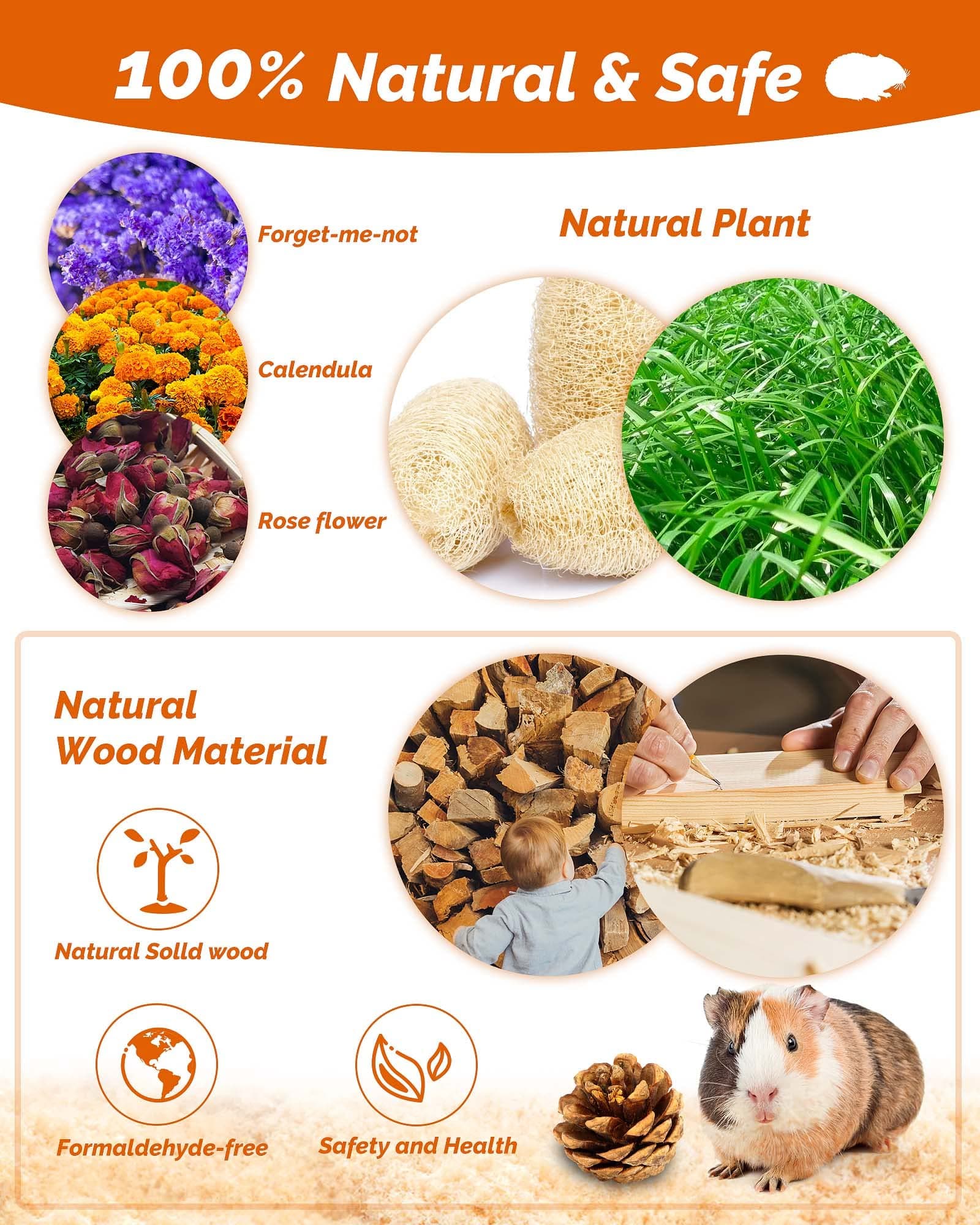 Hamster & Guinea Pig Toys - 18 Pcs Wooden Small Animal Chew Toys for Teeth - Rabbit, Chinchilla, Gerbils, Rats Exercise Accessories - image 4