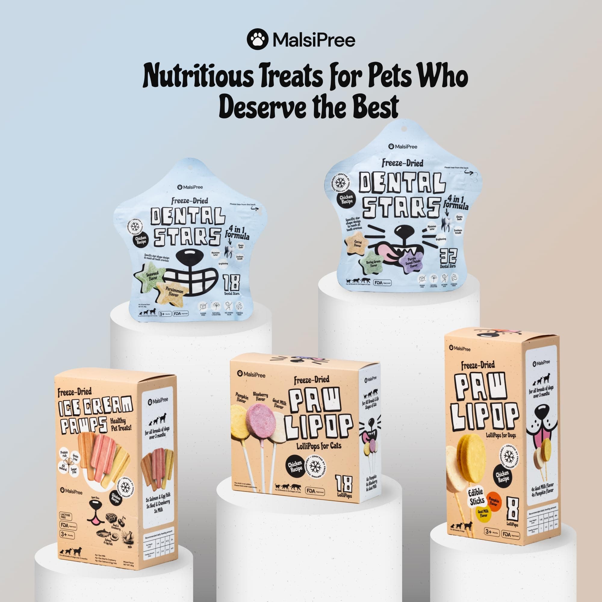 MalsiPree Cat Dental Treats, 32-Count - Freeze Dried Chews for Fresh Breath & Tartar Control - Star Shape Snack for Cats - Chicken Base Chews Healthy Snack for Kitten Gift - image 8