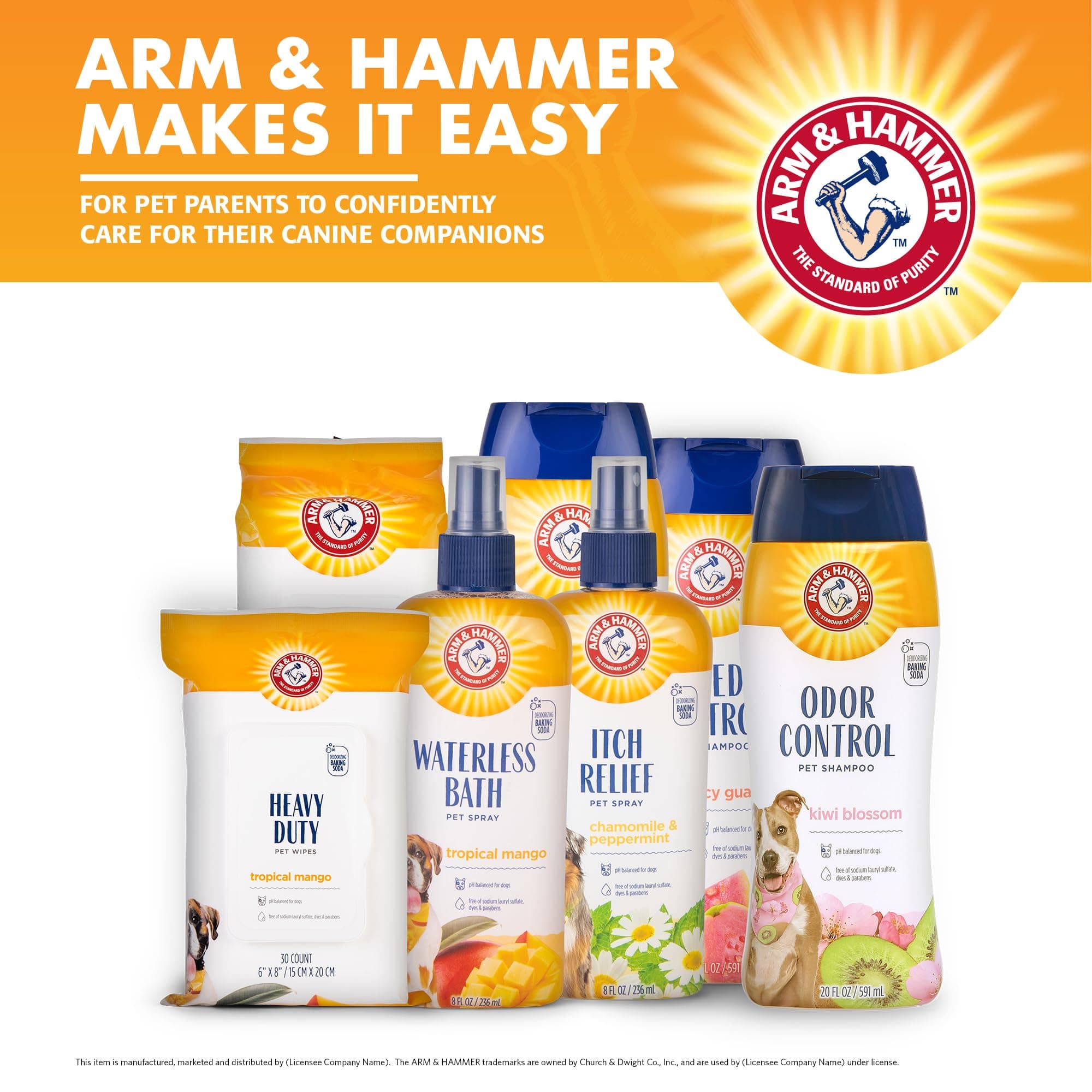 Arm & Hammer Deodorizing Dog Shampoo with Baking Soda for Odor Control, Tearless Moisturizing Formula for Sensitive Skin, Fresh Kiwi Blossom Scent, Safe for Dogs and Puppies, 20 Fl Oz - image 7