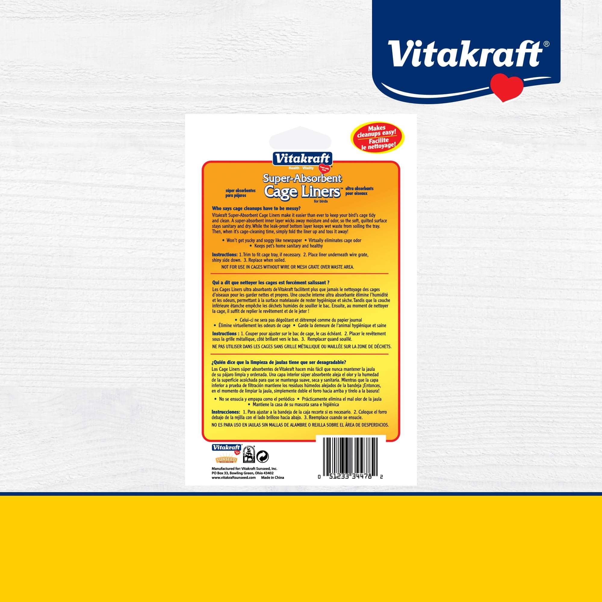 Vitakraft Cage Liners for Birds - For Parrot, Parakeet, Conure, and Cockatiel Cages White 20" X 18" 7 Count, Premium Absorbent Liner - image 7