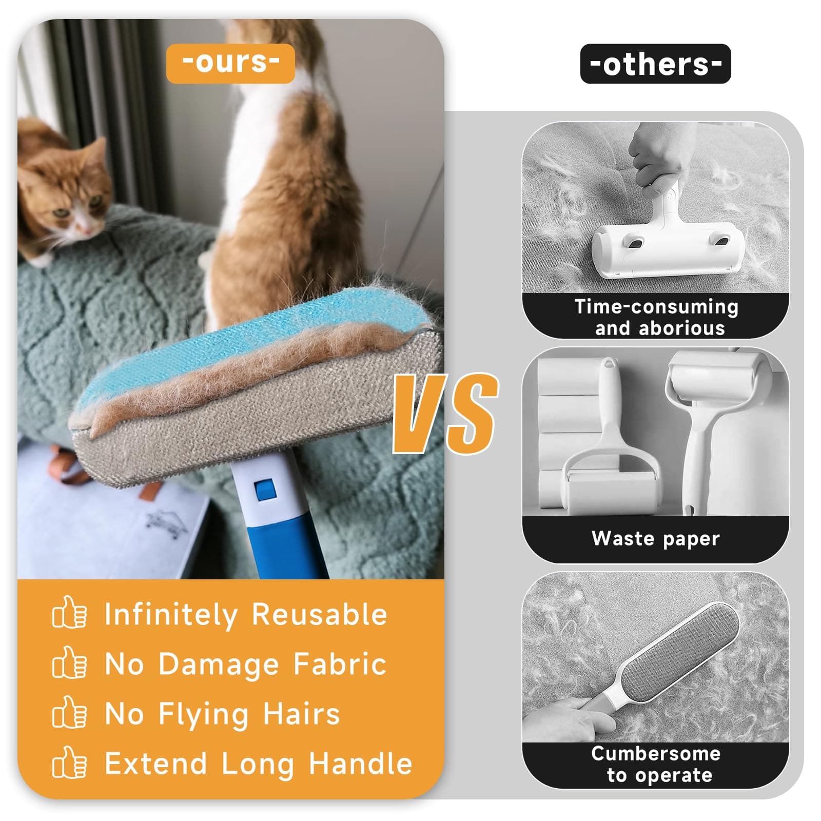 Pet Hair Remover for Couch,18 Inch, Suitable for dog and cat hair, Washable, Reusable, Suitable for Sofas Carpets Sheets and Other Furniture, Eco-friendly and durable - image 5