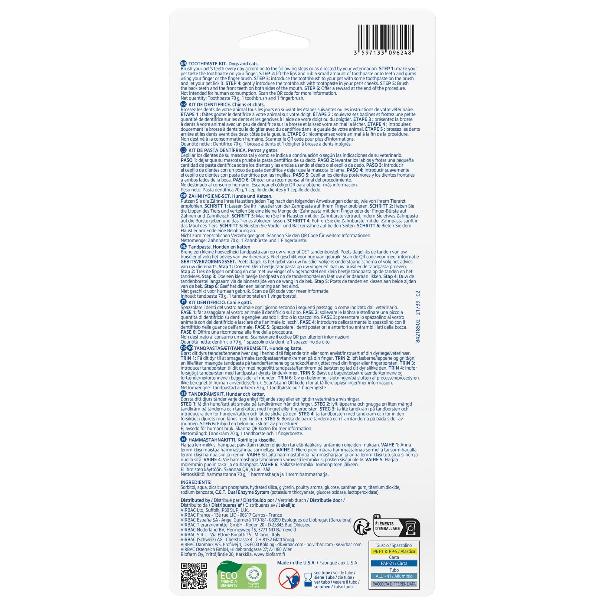 Virbac C.E.T.&reg; Oral Hygiene Kit for Dogs | Poultry-flavor Toothpaste | Fingerbrush and Pet Toothbrush - image 7