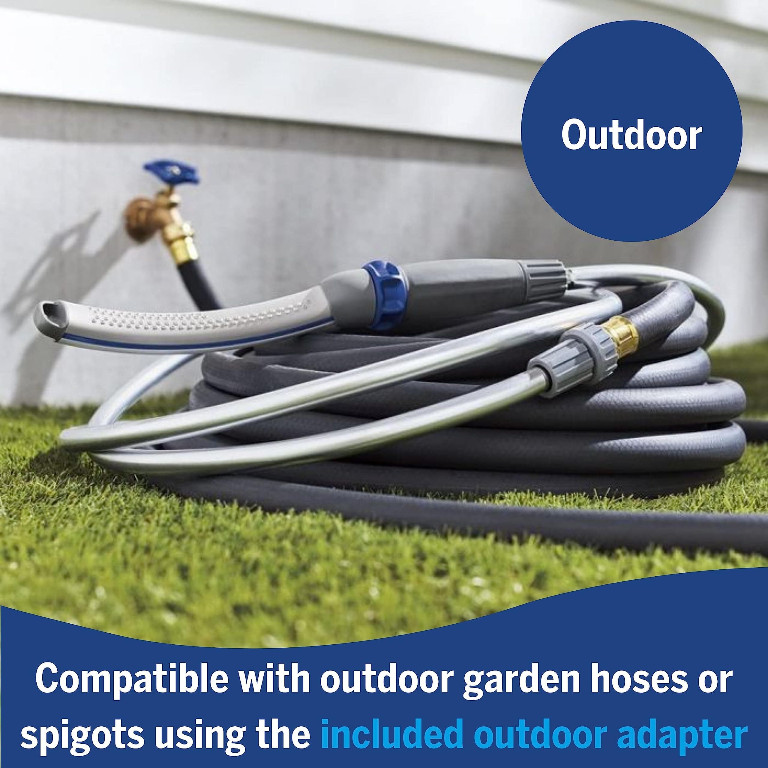 Waterpik Pet Wand Pro Dog Shower Attachment for Fast and Easy Dog Bathing and Cleaning, Indoor and Outdoor Sprayer Includes 8-Foot Flex Hose, Blue/Grey, PPR-252E - image 3