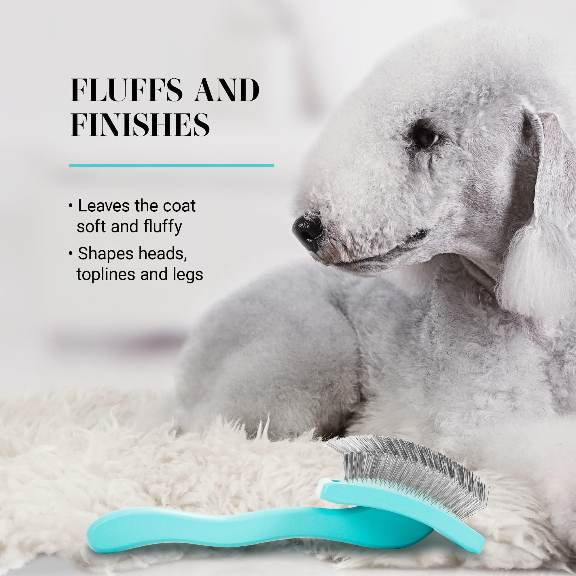 Chris Christensen Big G Dog Slicker Brush for Dogs (Goldendoodles, Labradoodles, Poodles), Groom Like a Professional, Fluff Detangle Style, Saves Time Energy, Teal, Large - image 6