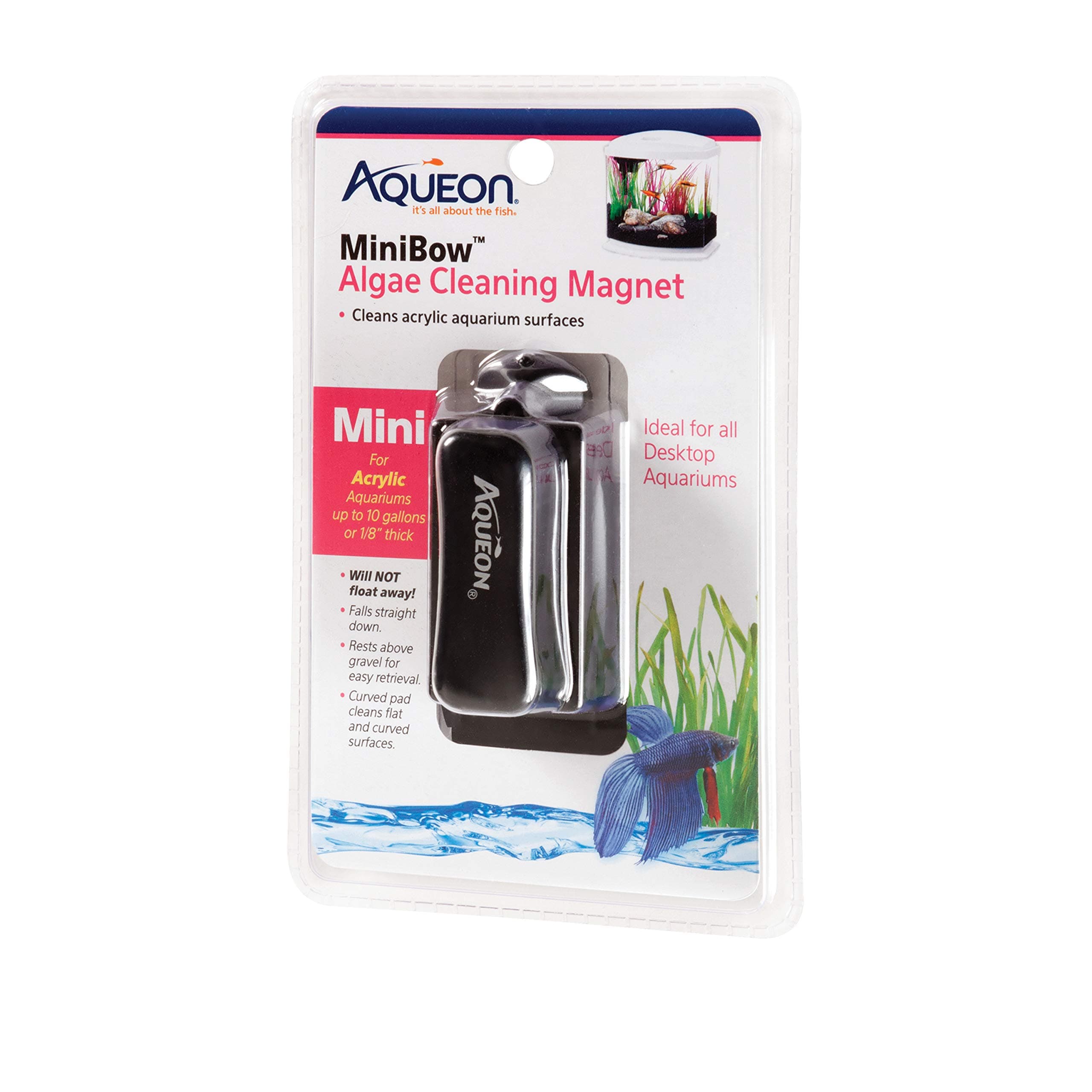 Aqueon Aquarium Algae Scraper, Fish Tank Cleaning Magnets for Glass/Acrylic, Mini