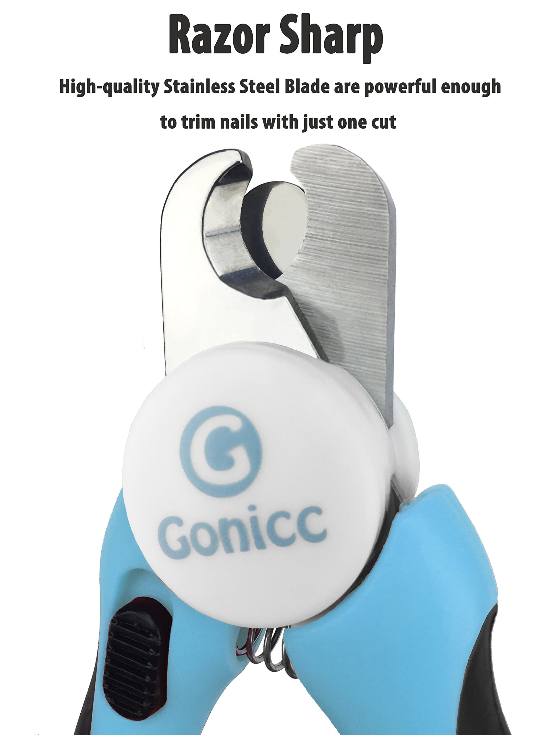 gonicc Professional Small Dog and Cat Nail Clippers Sharp Stainless Steel Pet Nail Trimmers(with Free Nail File in Handle), for Rabbit, Small Animal, with Safety Guard to Avoid Overcutting - image 2