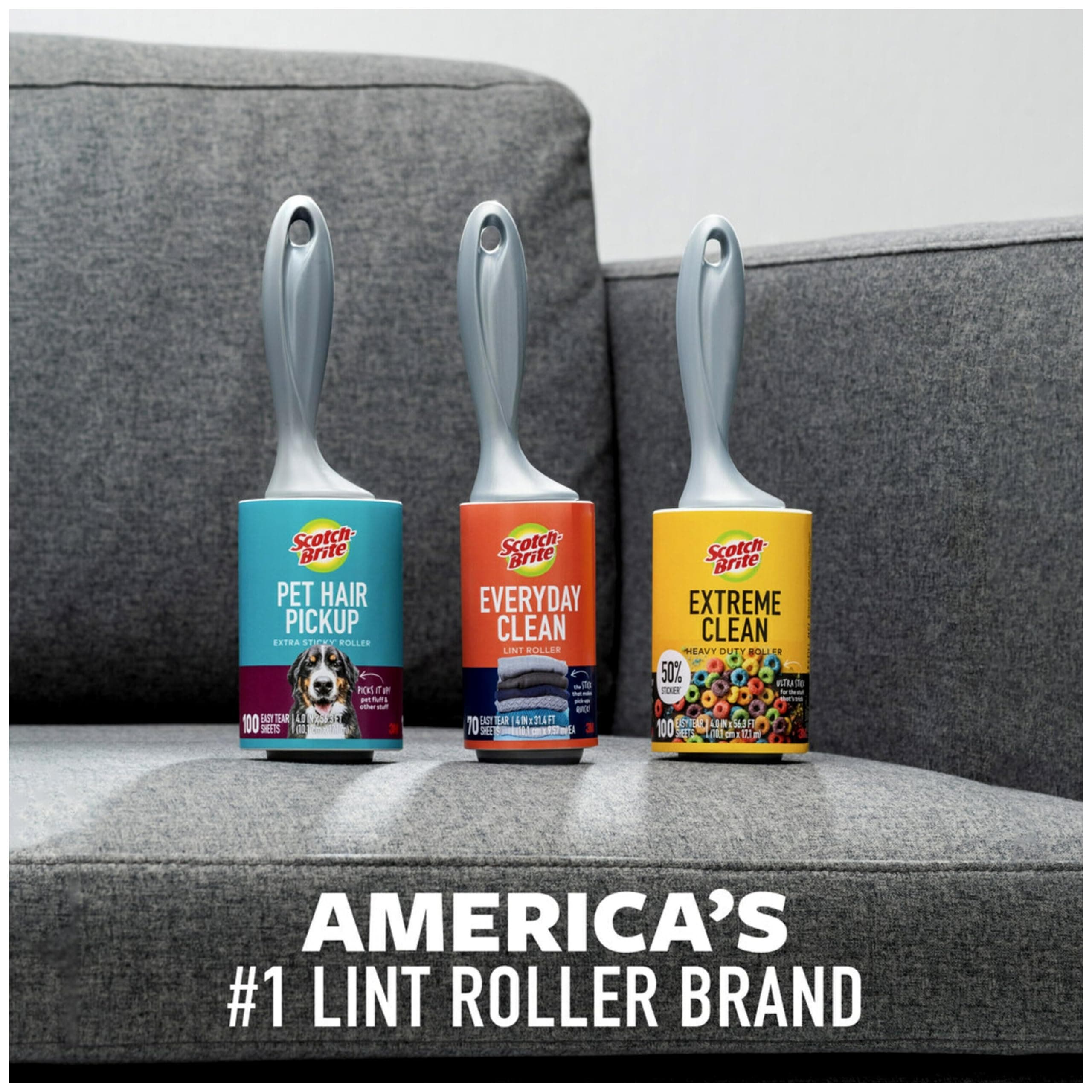 Scotch-Brite Pet Hair Pickup Extra Sticky Lint Roller, Designed for Removing Fur + Fluff on Couches, Clothes, Dog and Cat Beds, & More, 1 Pack, 95 Easy-Tear Adhesive Sheets Total - image 8