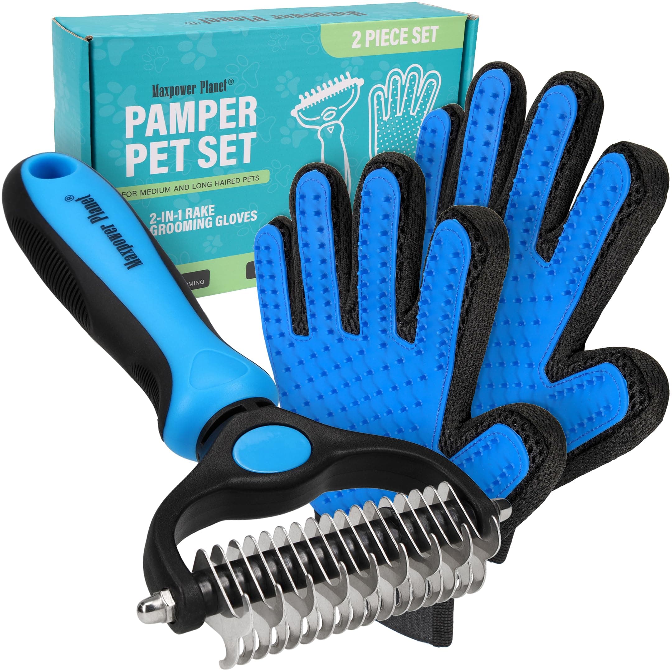 Maxpower Planet Pet Grooming Brush Combo Review: Undercoat Rake + Grooming Gloves That Actually Cut Shedding