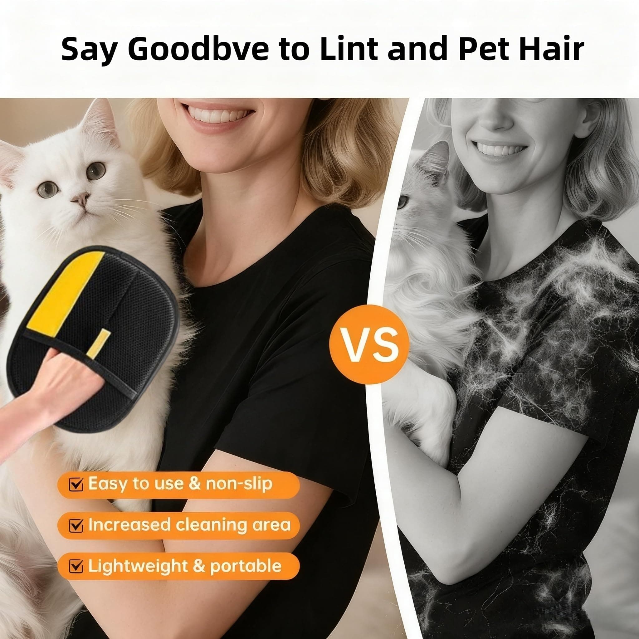 Cat Hair Remover Furniture,Electrostatic Pure Path Pet Dog Hair Remover Glove for Dogs Cats,Reusable & Washable Yomi Pet Hair Removal Gloves for Furniture Clothes, Couch, Carpet, Car Seat, Bed - image 5