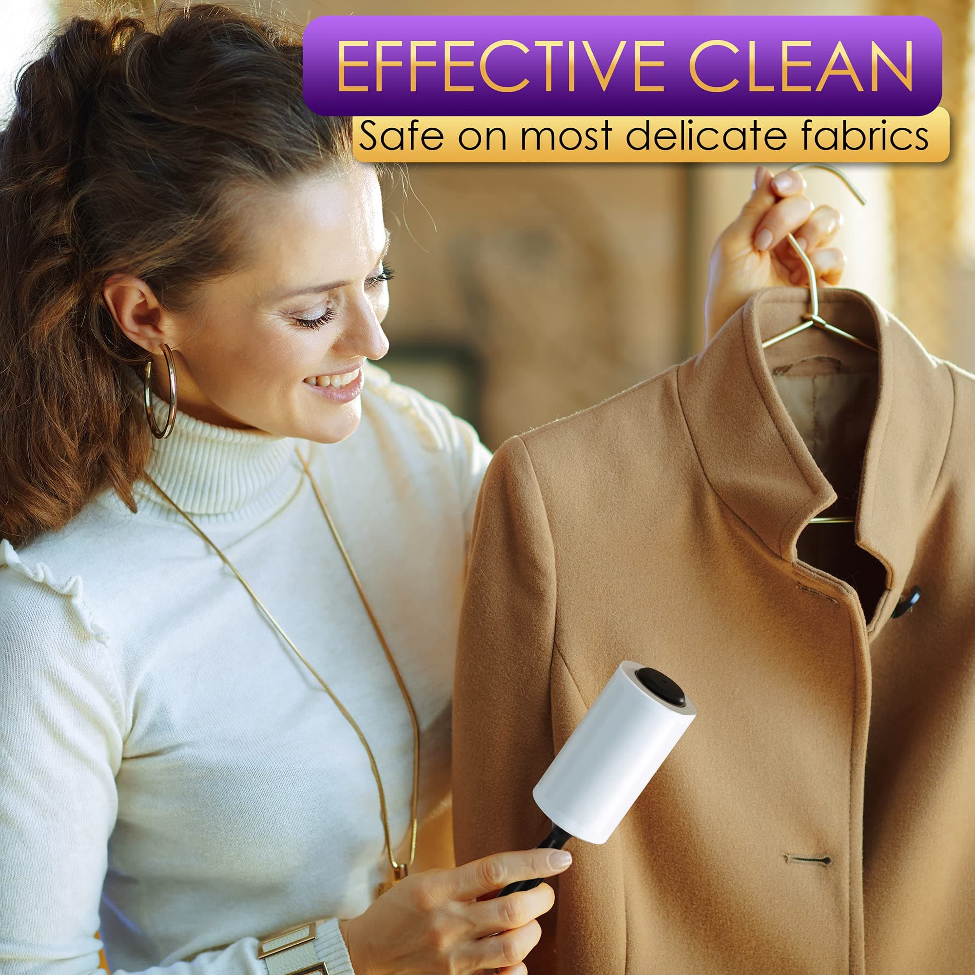 Lint Rollers Value Pack of 450 Sheets / 5 Refills, Sticky Roller, Lint Remover for Dog, Cat, Pet Hair, Lint Rollers for Clothes, Carpet, Couch, Furniture, Car Seats White - image 5