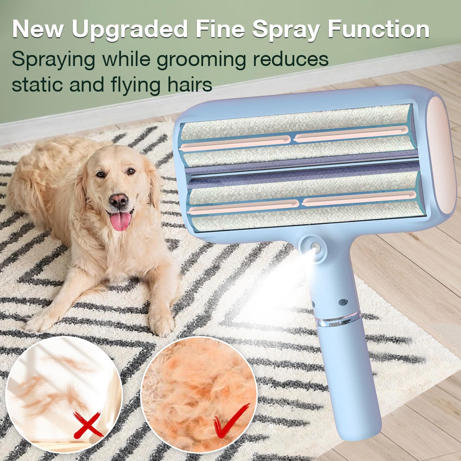 Pet Hair Removal Tool: New Upgraded Pet Hair Remover with Fur Bin-Reusable Lint Roller for Pet Hair-Cat and Dog Hair Remover for Couch, Furniture, Carpet, Clothes, Car Seat - Essential for Pet Owners - image 8
