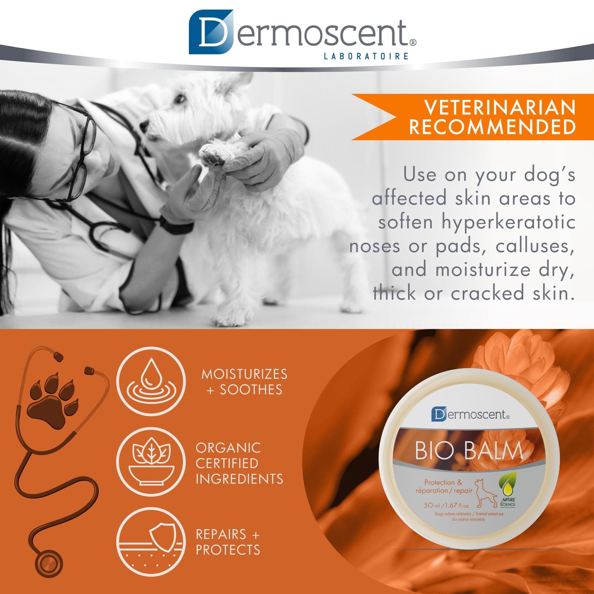 Dermoscent | Bio Balm | Natural, Organic, Healing Dog Paw Balm | Skin & Paw Soother For Dogs With Dry, Cracked, & Rough Paws | Veterinarian-Approved Paw Pad Moisturizer & Protector - image 7