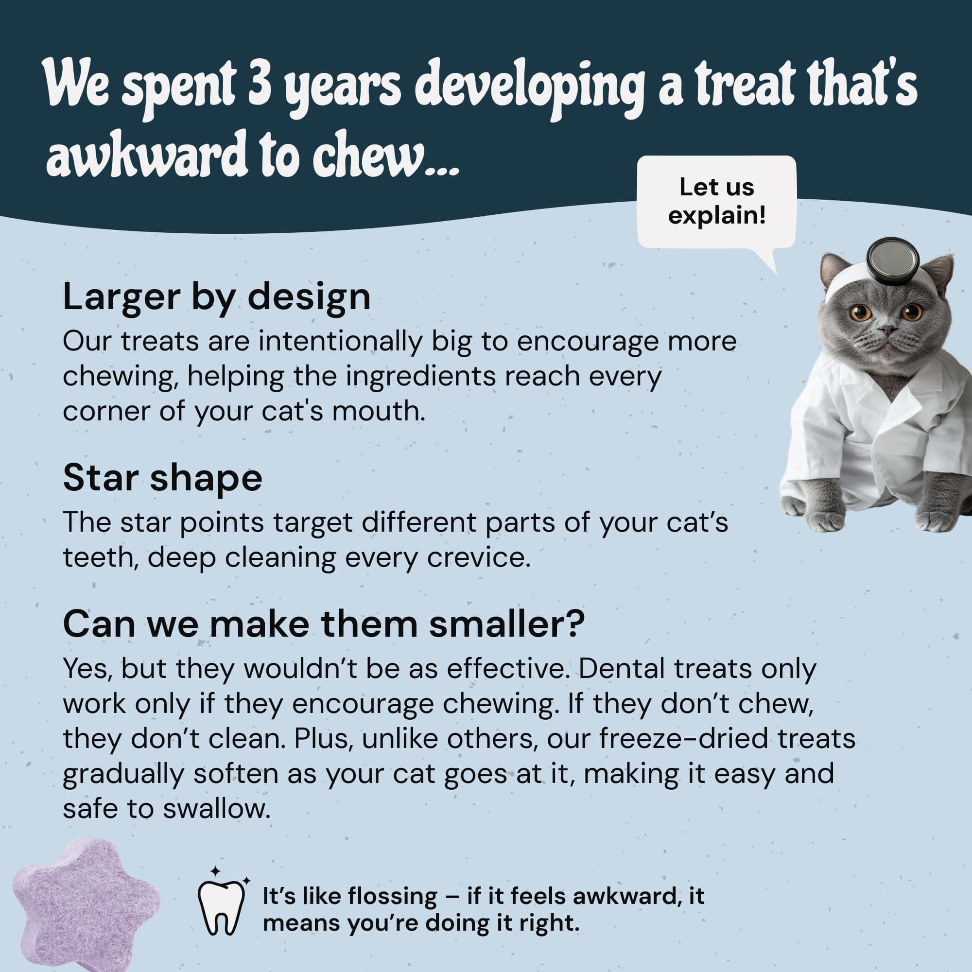 MalsiPree Cat Dental Treats, 32-Count - Freeze Dried Chews for Fresh Breath & Tartar Control - Star Shape Snack for Cats - Chicken Base Chews Healthy Snack for Kitten Gift - image 4