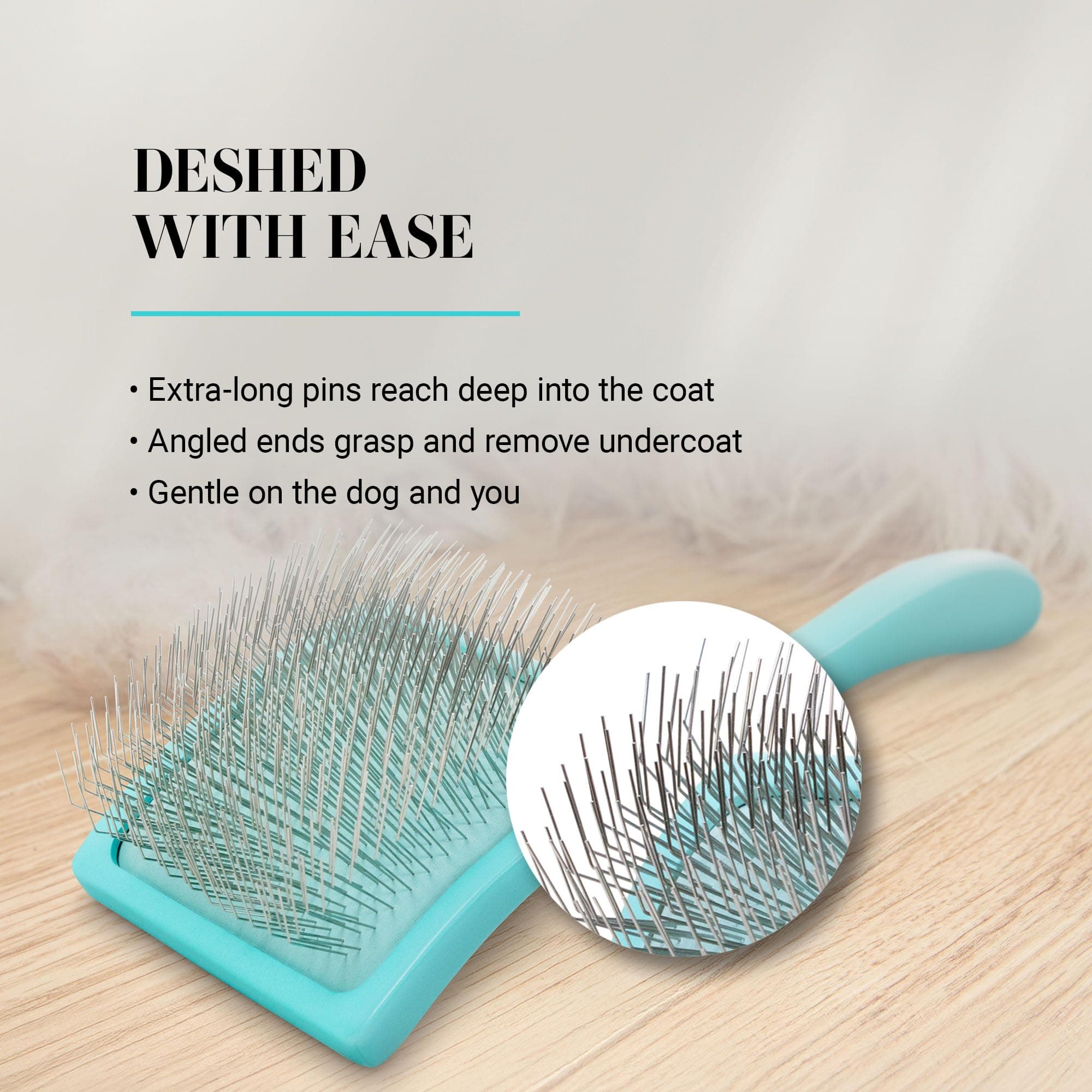 Chris Christensen Big G Dog Slicker Brush for Dogs (Goldendoodles, Labradoodles, Poodles), Groom Like a Professional, Fluff Detangle Style, Saves Time Energy, Teal, Large - image 7