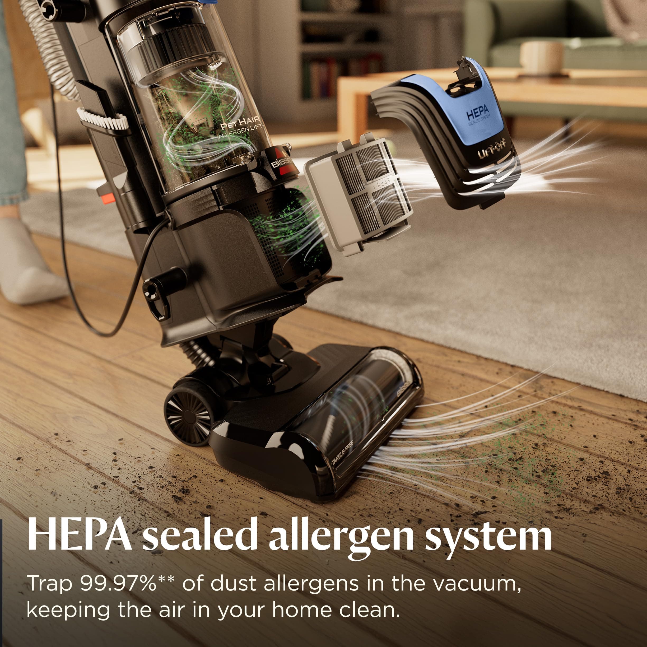 Bissell Pet Hair Eraser Allergen Lift-Off with Powerful Suction, HEPA, Tangle-Free Brush Roll, 39883 - image 3