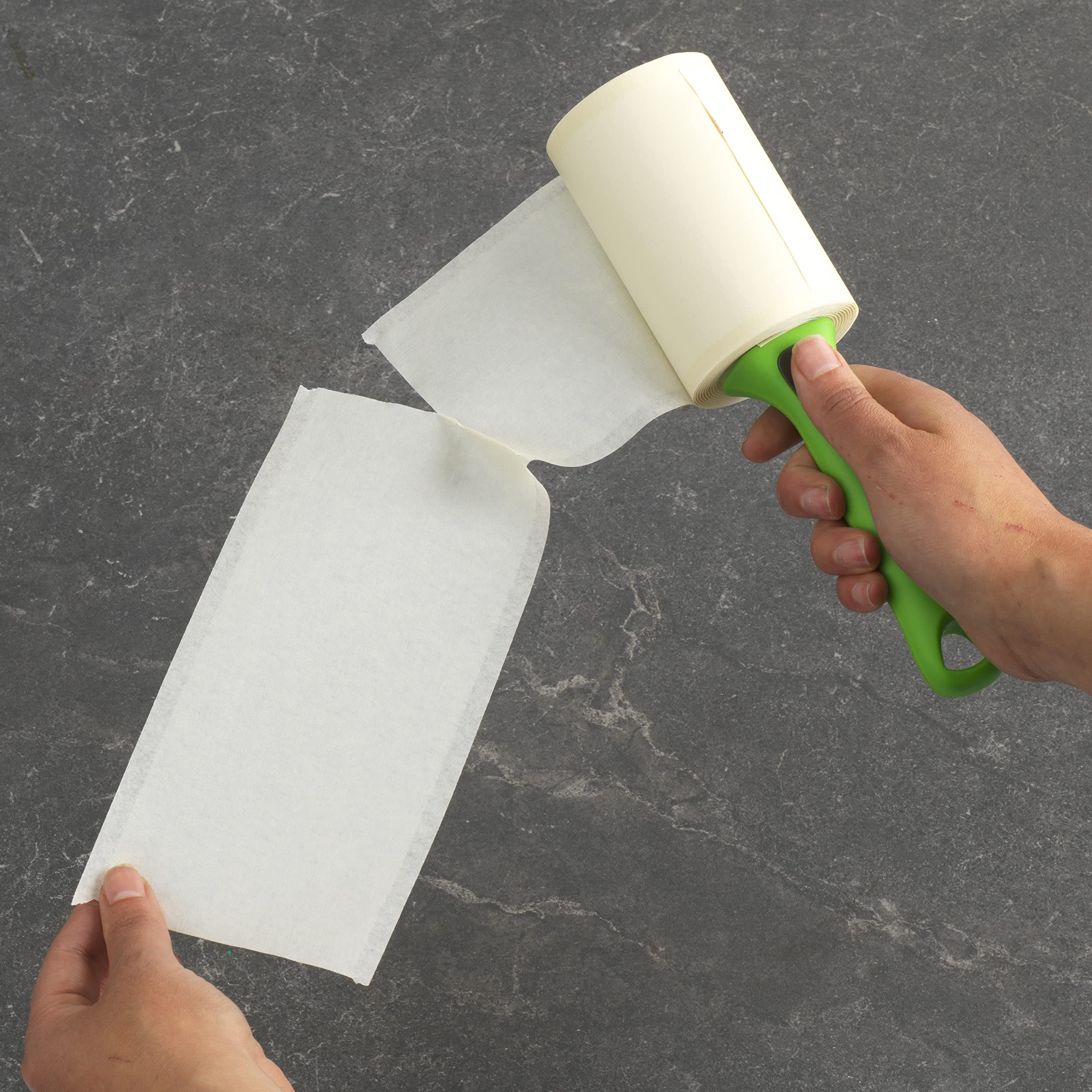 Evercare Pet Hair Lint Rollers All Purpose Use 100 Easy-Tear Sheets Per Roll Reusable Sticky Roller Pets Cat & Dog Hair Remover Contoured Handle for Furniture Clothing & Cars, Set of 2, Green - image 5