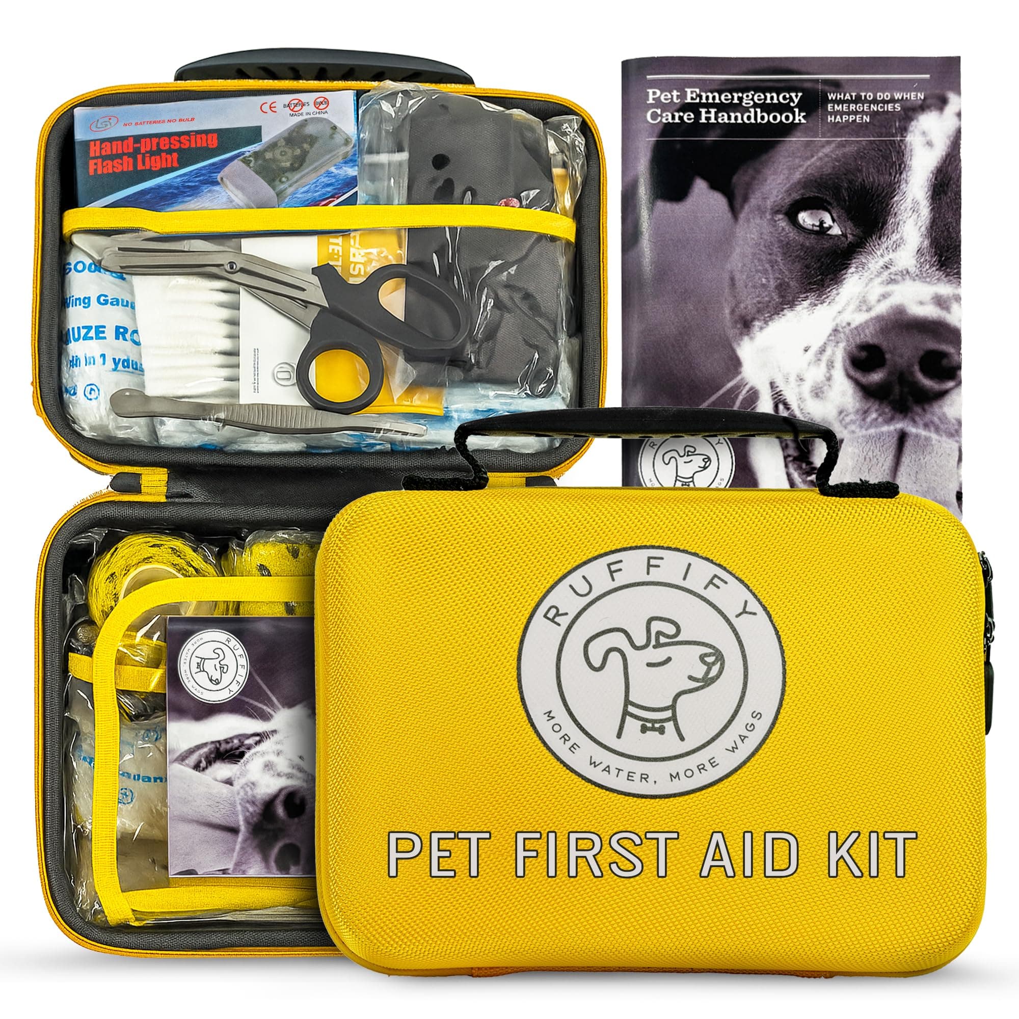 Dog First Aid Kit – Essential Items Pet Emergency Kit Accessories for Car, Travel, Hunting, Hiking & Camping Gear with Mini Pouch for Home, Office & Outdoor Adventures - 55 pcs