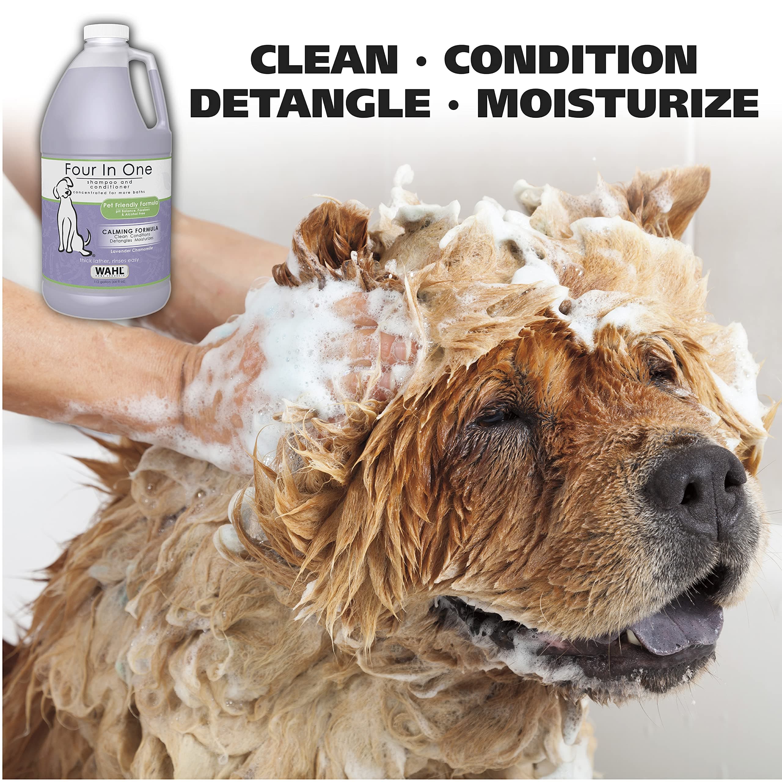 Wahl USA 4-in-1 Calming Pet Shampoo for Dogs with a Lavender Chamomile Scent – Cleans, Conditions, Detangles, & Moisturizes - Pet Friendly Formula – 64 Oz - Model 821000-050 - image 2
