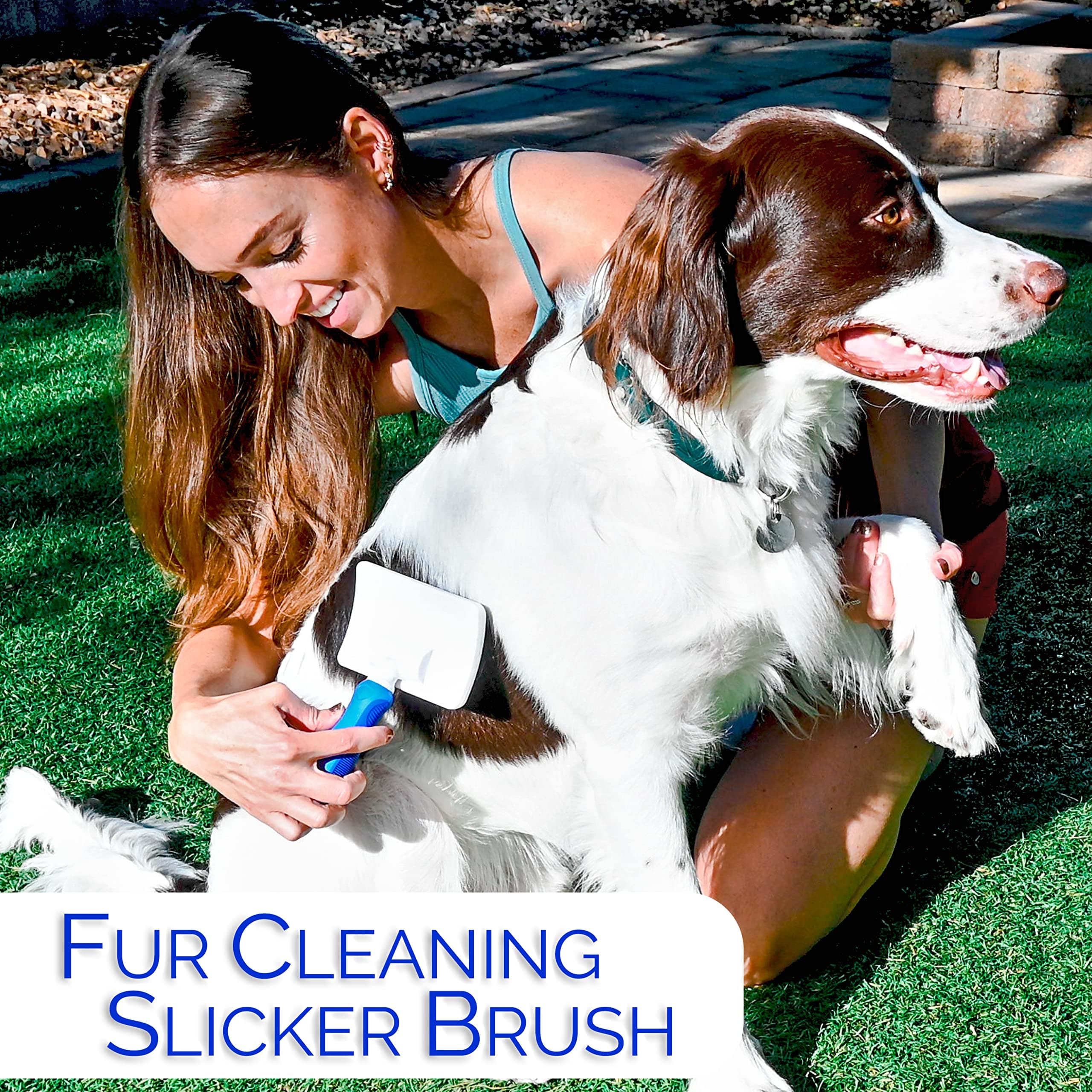 6 In 1 Premium Dog Brush Set - Dog Grooming Brushes - Ball Pin & Bristle Brush, Curved Blade Dematting Comb, Slicker Brush, Deshedding Edge Comb, Detangling Pet Comb - image 7