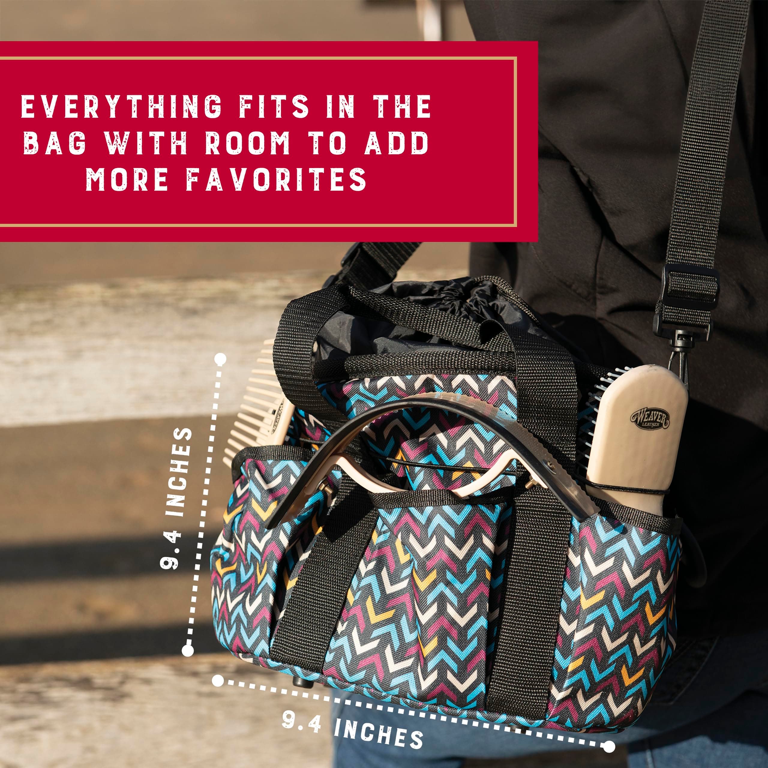 Weaver Equine Horse Grooming Kit, 7-Piece Horse Brush Set with Organizer Tote Bag, Hoof Pick, Comb, Sweat Scraper, Equine Tools for Daily Grooming, Insignia - image 3