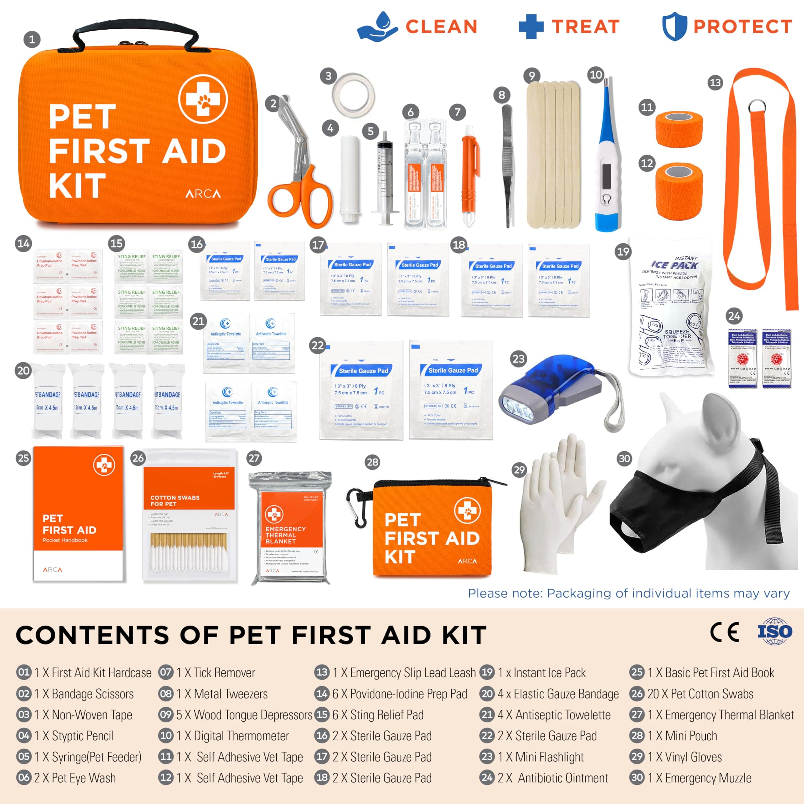 Cat & Dog First Aid Kit for Car - Pet Emergency Kit for Home Office Travel – Dog Camping Essentials with Digital Thermometer, Muzzle & Mini First Aid Pouch - image 2