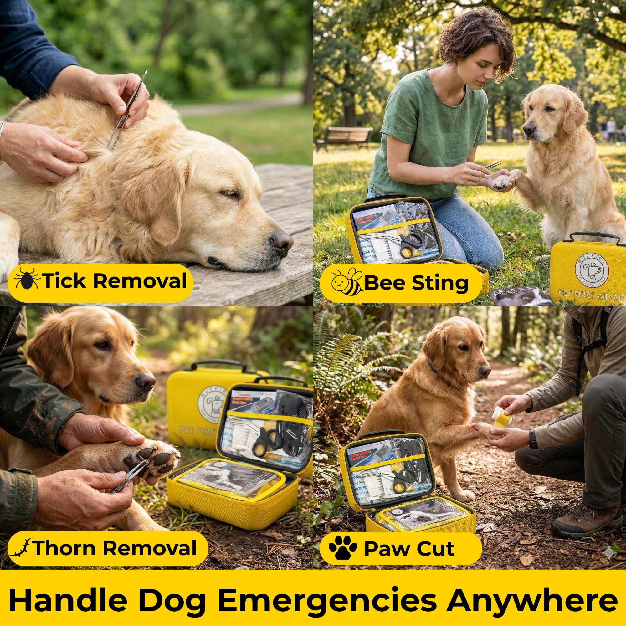 Dog First Aid Kit – Essential Items Pet Emergency Kit Accessories for Car, Travel, Hunting, Hiking & Camping Gear with Mini Pouch for Home, Office & Outdoor Adventures - 55 pcs - image 3