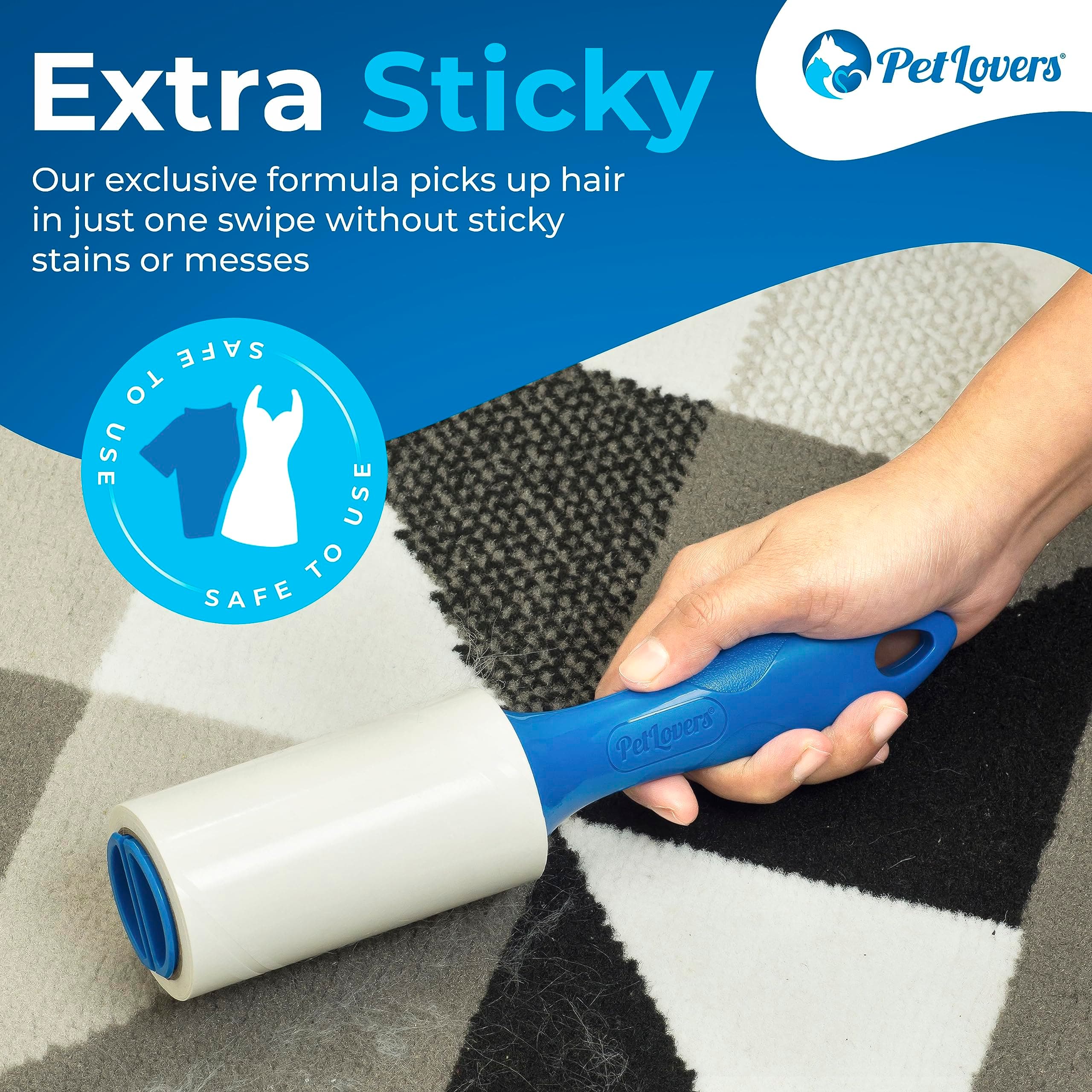 PetLovers Extra Sticky Lint Roller Mega Value Set 720 Sheets for Pet Hair Removal and Clothes, Dog and Cat Lint Remover, 8 Pack - image 2