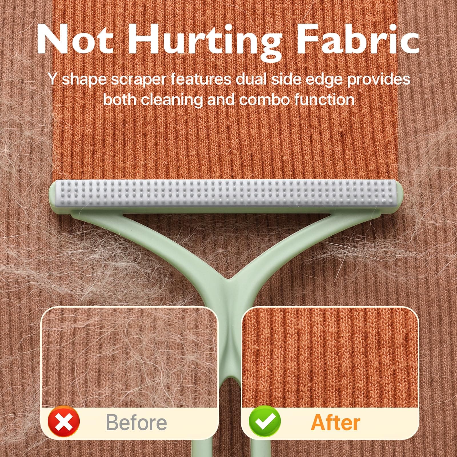 Pet Hair Removal Tool 3 Pack Dog Cat Hair Remover Carpet Scraper Rake Fur Removal Brush Lint Remover Shaver for Car Furniture Couch Green - image 3