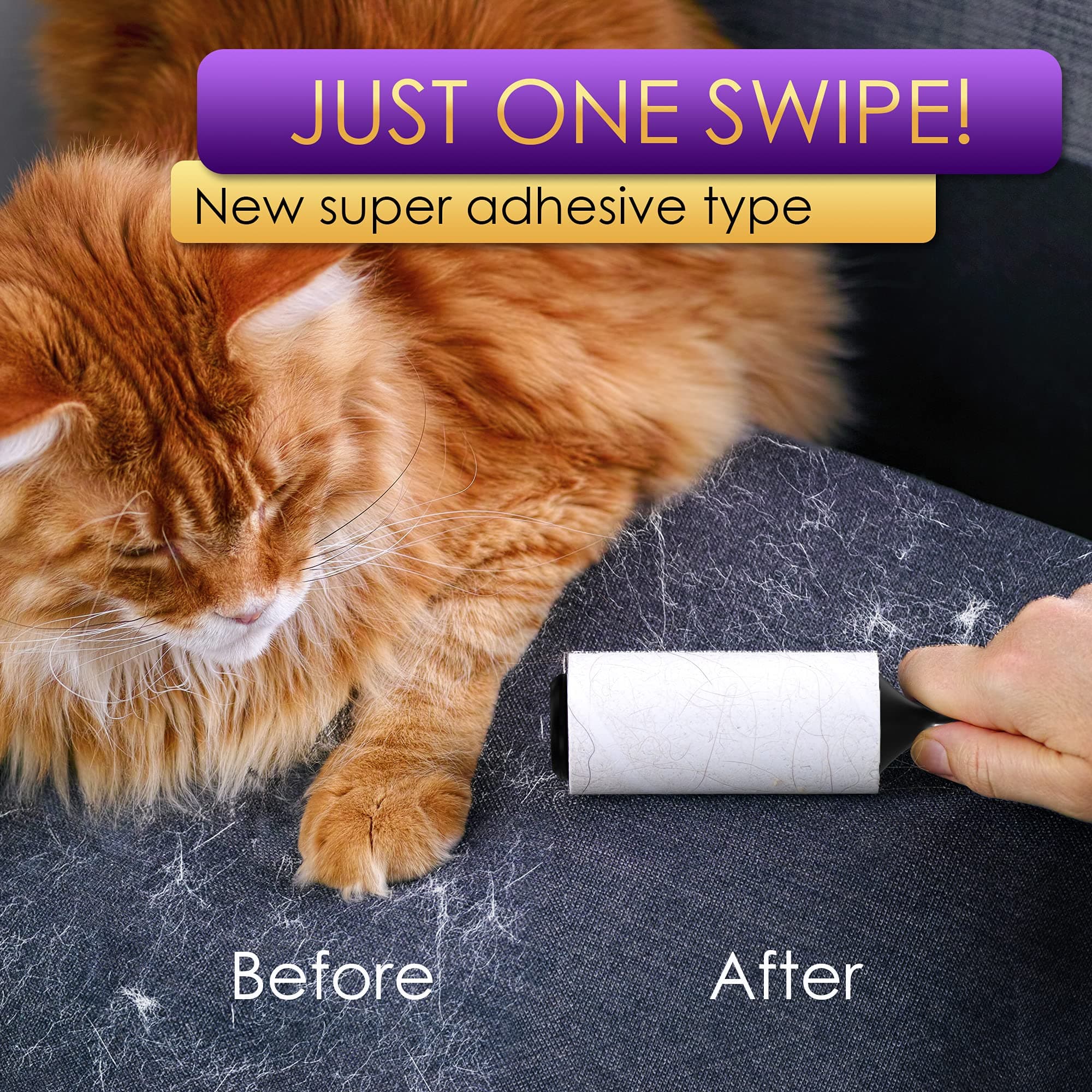 Lint Rollers Value Pack of 450 Sheets / 5 Refills, Sticky Roller, Lint Remover for Dog, Cat, Pet Hair, Lint Rollers for Clothes, Carpet, Couch, Furniture, Car Seats White - image 7