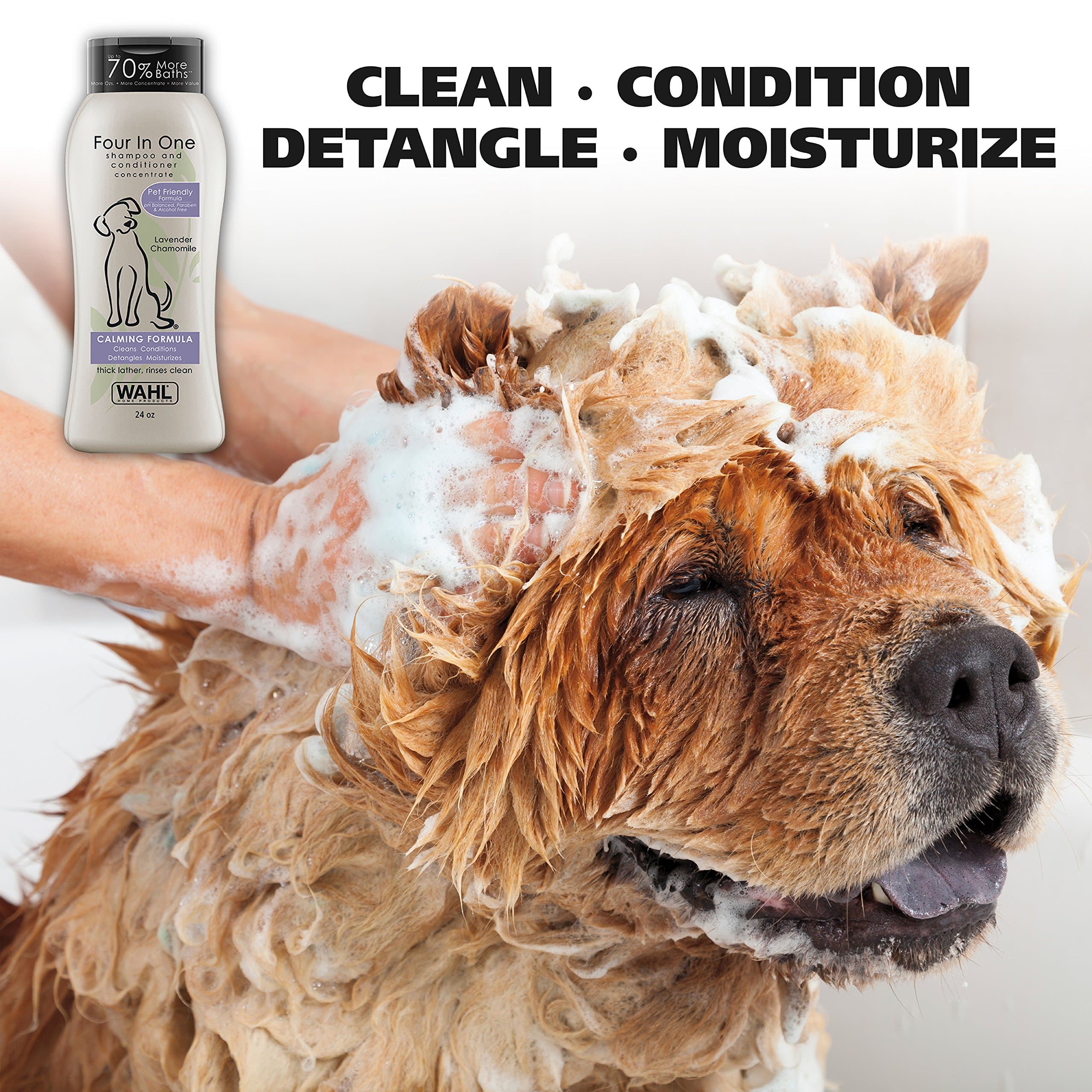 Wahl USA 4-in-1 Calming Dog Shampoo with Lavender Chamomile Scent – Cleans, Conditions, Detangles, & Moisturizes - Pet Friendly Formula - 24 Oz - Model 820000A - image 2
