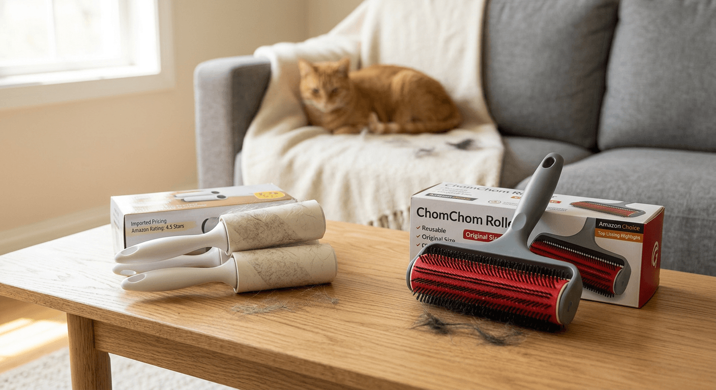 Lint Rollers for Pet Hair vs ChomChom Roller Pet Hair Remover – Original Size Reusable Lint Roller for Cat & Dog Hair on Furniture: Quick Comparison
